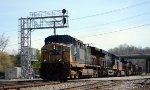 Westbound CSX empties crosses Washington Street.